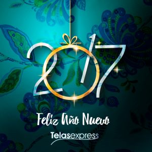 Tarjeta Año Nuevo Telas Express